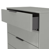 Fluted 5 Drawer Chest with Black Sleigh Legs