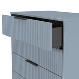 Fluted 5 Drawer Chest with Black Sleigh Legs