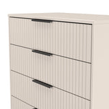 Fluted 5 Drawer Chest with Black Sleigh Legs