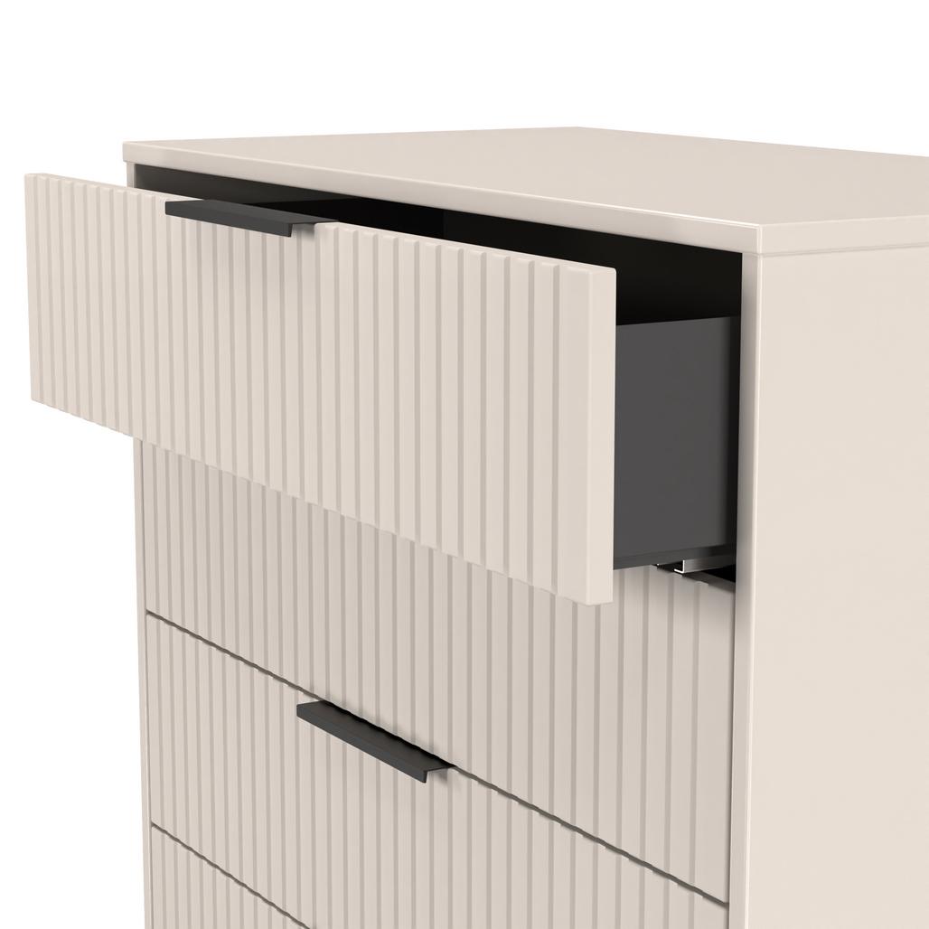 Fluted 5 Drawer Chest with Black Sleigh Legs