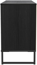Fluted 6 Drawer Midi Chest with Black Sleigh Legs