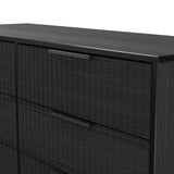 Fluted 6 Drawer Midi Chest with Black Sleigh Legs