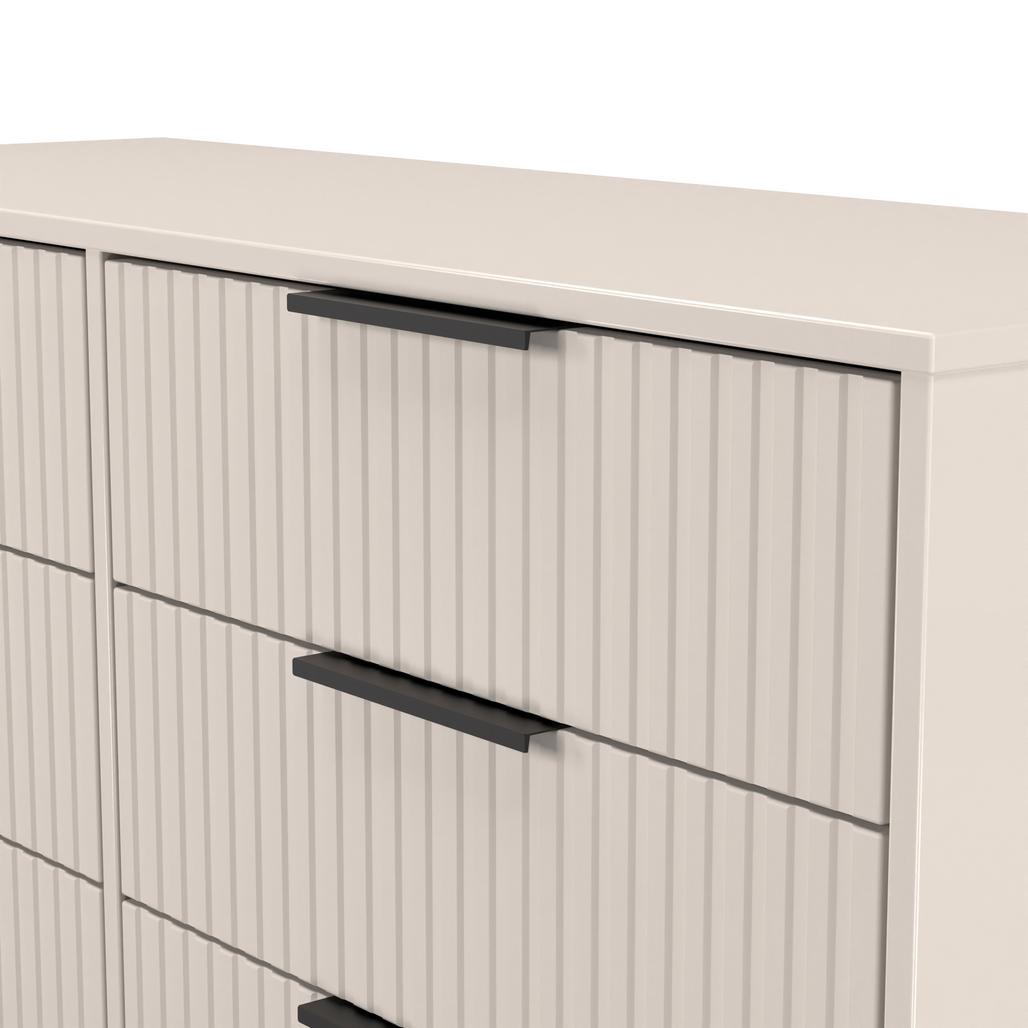 Fluted 6 Drawer Midi Chest with Black Sleigh Legs
