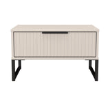 Fluted 1 Drawer Midi Chest with Black Sleigh Legs