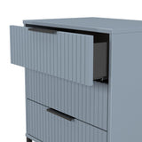 Fluted 3 Drawer Midi Chest with Black Sleigh Legs