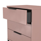 Fluted 3 Drawer Midi Chest with Black Sleigh Legs