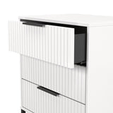 Fluted 3 Drawer Midi Chest with Black Sleigh Legs
