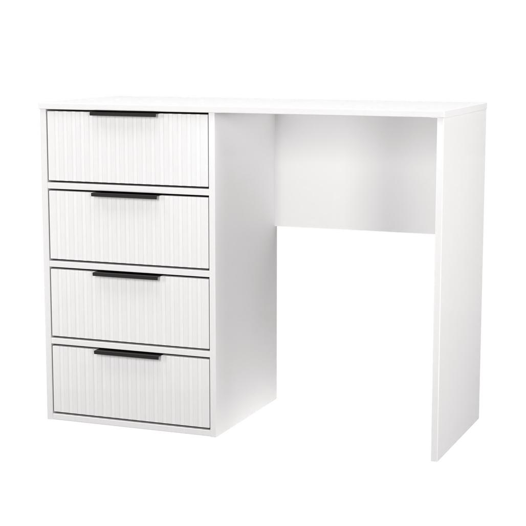 Fluted 4 Drawer Pedestal Desk