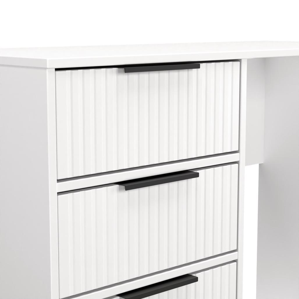 Fluted 4 Drawer Pedestal Desk