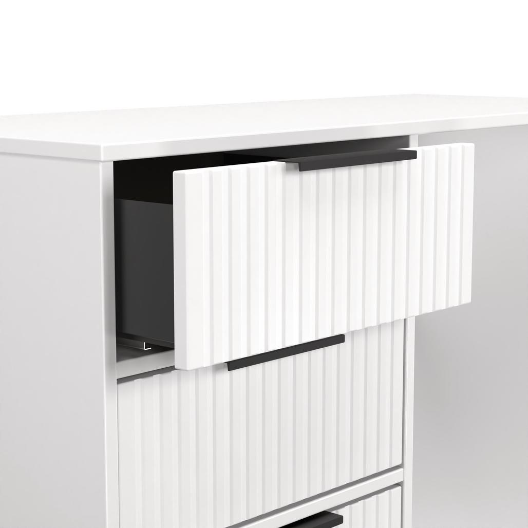 Fluted 4 Drawer Pedestal Desk