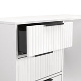 Fluted 4 Drawer Pedestal Desk