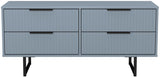 Fluted 4 Drawer Bed Box with Black Sleigh Legs