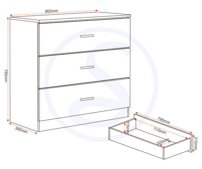 Felix 3 Drawer Chest