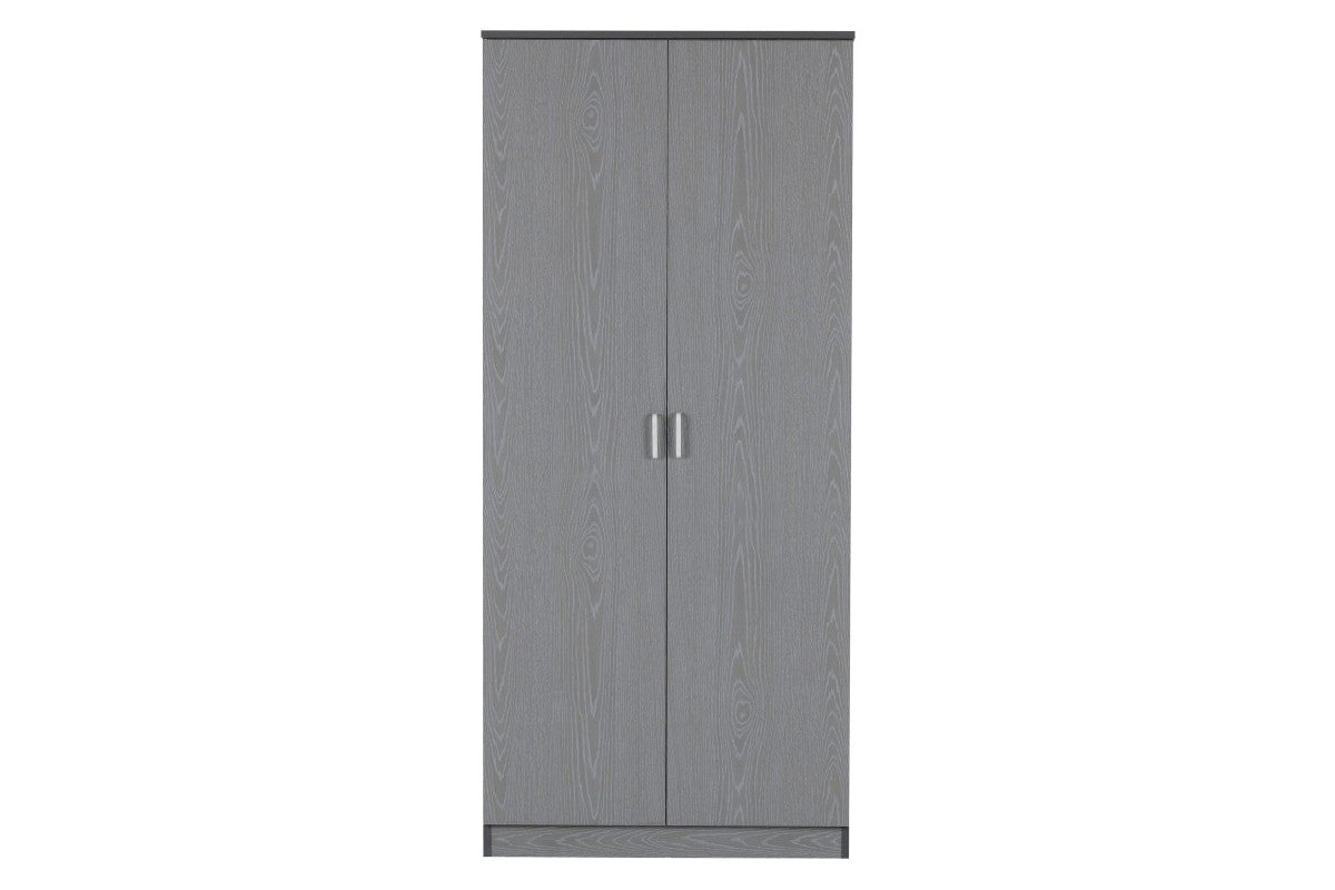 Felix Grey 2 Door Double Wardrobe