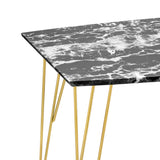 Fusion Black Marble Coffee Table with Gold Hairpin Legs