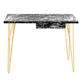 Fusion Light Wood 1 Drawer Desk with Gold Hairpin Legs