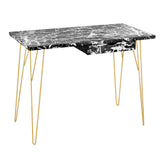 Fusion Light Wood 1 Drawer Desk with Gold Hairpin Legs