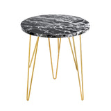 Fusion Side Table with Gold Hairpin Legs