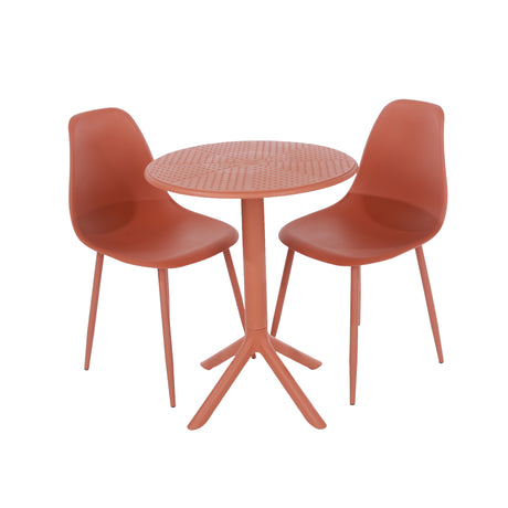 Rimini Terracotta 3 Piece Garden Bistro Table and Chairs