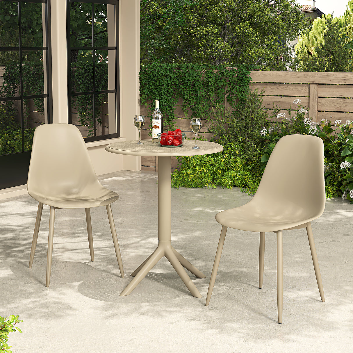 Rimini Terracotta 3 Piece Garden Bistro Table and Chairs