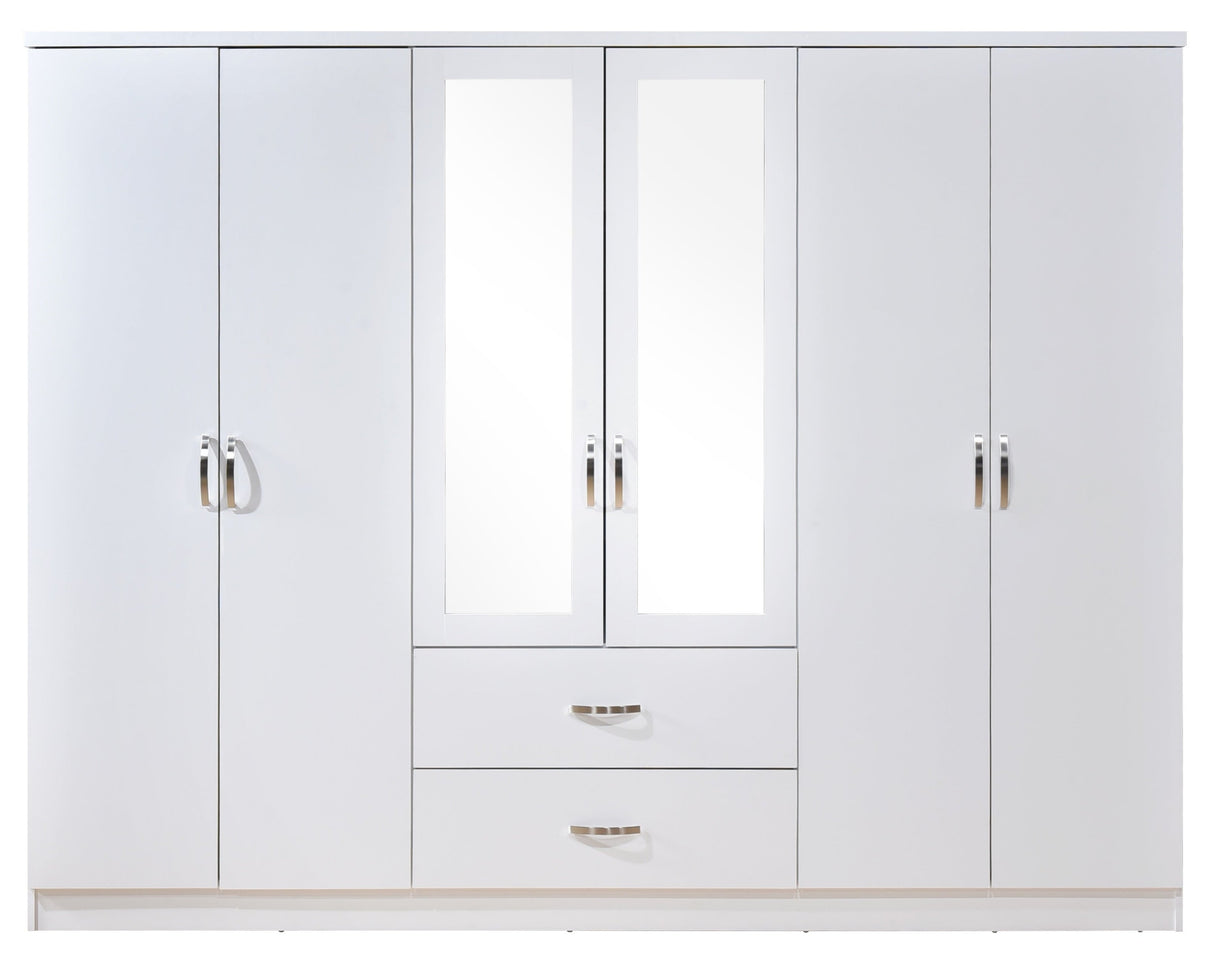 Paddington 6 Door 2 Drawer Mirrored Wardrobe