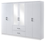 Paddington 6 Door 2 Drawer Mirrored Wardrobe