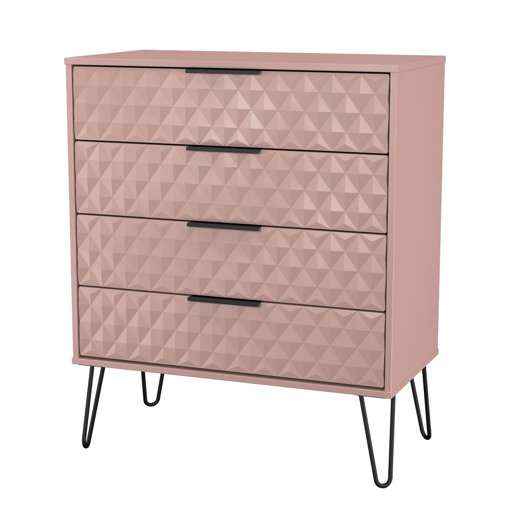 Harlequin 4 Drawer Chest with Black Hairpin Legs