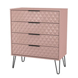 Harlequin 4 Drawer Chest with Black Hairpin Legs