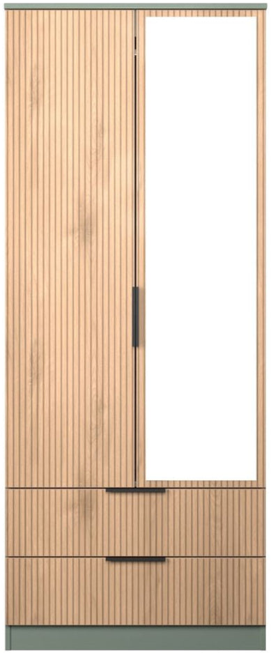 Java Mirrored 2 Drawer 2 Door Double Wardrobe