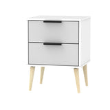 Hong Kong 2 Drawer Bedside Cabinet with Scandinavian Light Legs