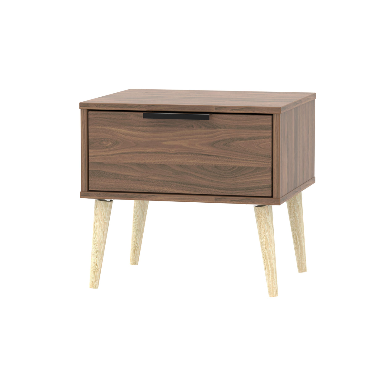 Hong Kong 1 Drawer Bedside Cabinet with Scandinavian Light Legs