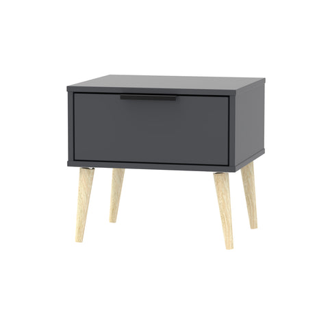 Hong Kong 1 Drawer Bedside Cabinet with Scandinavian Light Legs