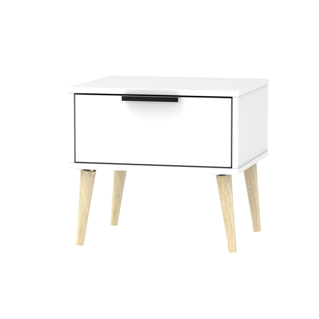 Hong Kong 1 Drawer Bedside Cabinet with Scandinavian Light Legs