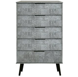 Hong Kong 5 Drawer Chest with Scandinavian Dark Legs