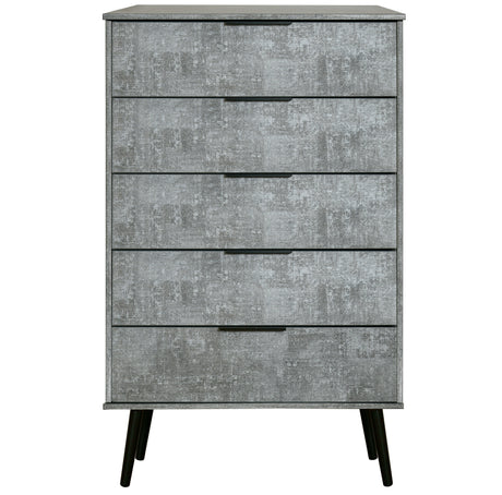 Hong Kong 5 Drawer Chest with Scandinavian Dark Legs