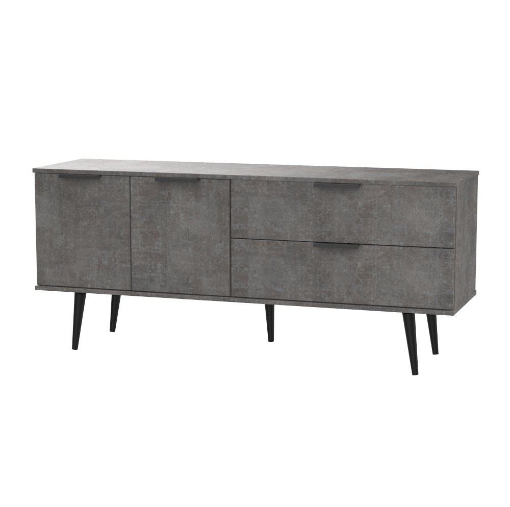 Hong Kong Pewter Sideboard with Dark Scandinavian Legs