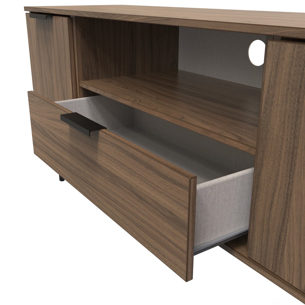 Hong Kong 2 Door 1 Drawer Wide TV Unit with Black Legs