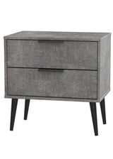 Hong Kong 2 Drawer Midi Chest with Scandinavian Dark Legs