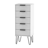 Hong Kong 5 Drawer Bedside Cabinet with Hairpin Legs