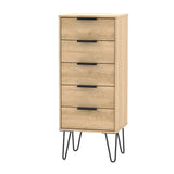 Hong Kong 5 Drawer Bedside Cabinet with Hairpin Legs