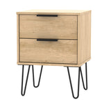 Hong Kong 2 Drawer Bedside Cabinet with Hairpin Legs