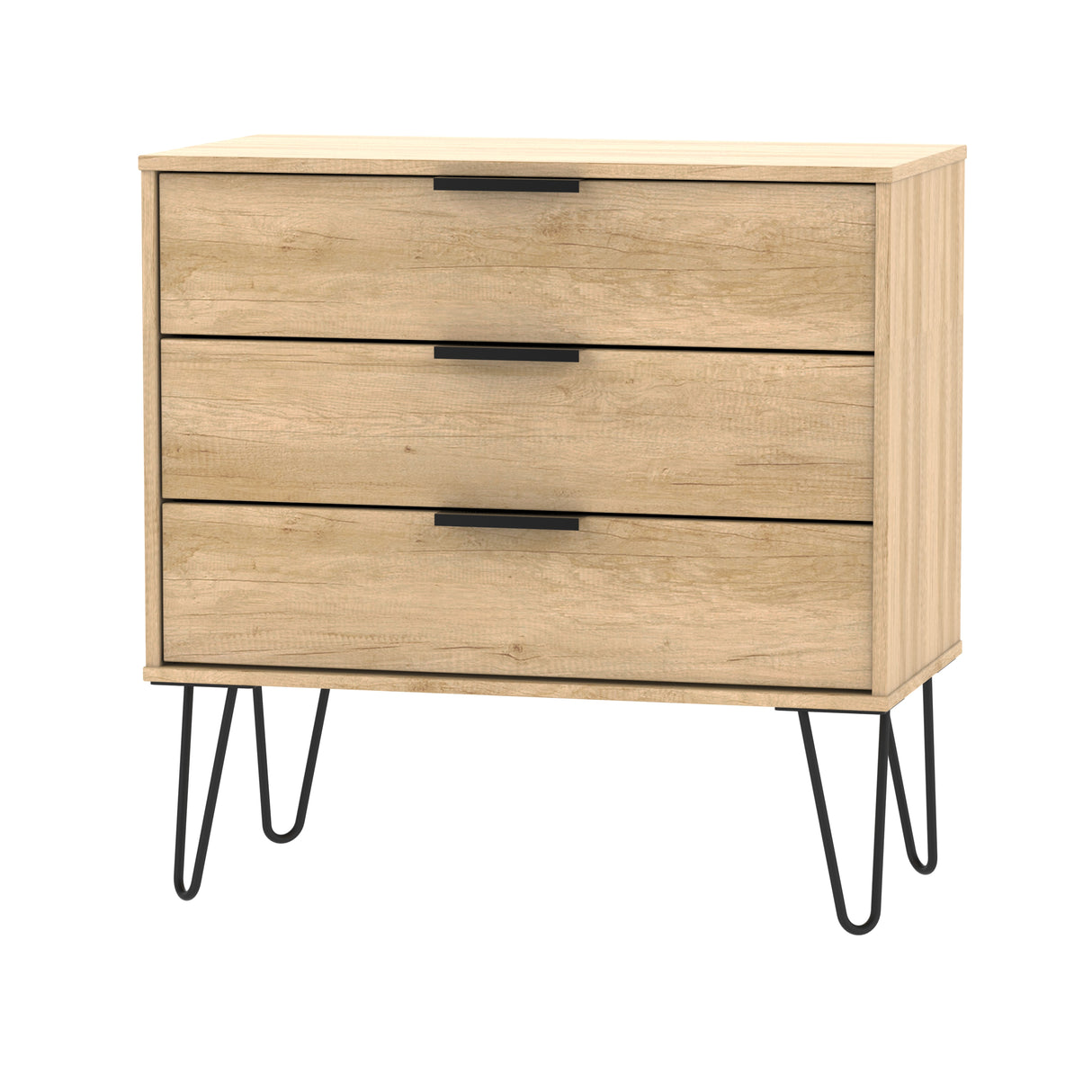 Hong Kong 3 Drawer Chest with Hairpin Legs