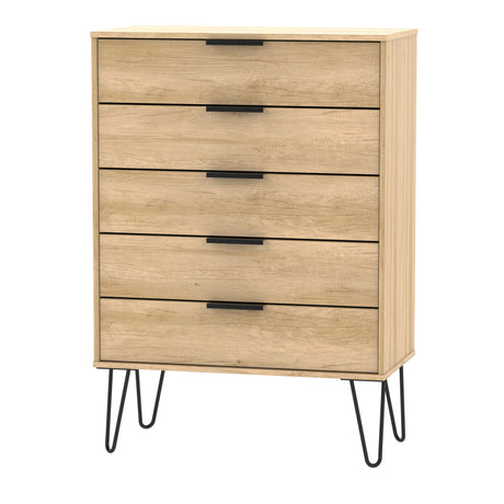 Hong Kong 5 Drawer Chest with Hairpin Legs