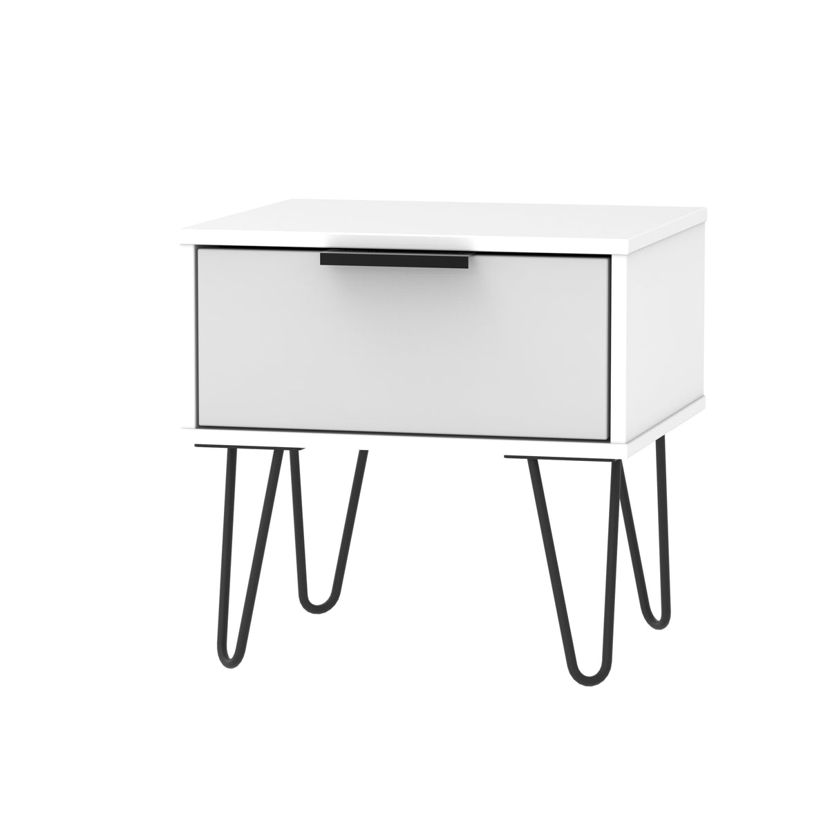 Hong Kong 1 Drawer Bedside Cabinet with Hairpin Legs