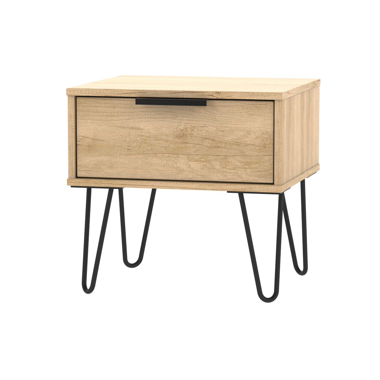 Hong Kong 1 Drawer Bedside Cabinet with Hairpin Legs