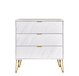 Hong Kong 3 Drawer Chest with Gold Hairpin Legs