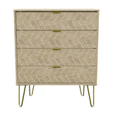 Hong Kong 4 Drawer Chest with Gold Hairpin Legs