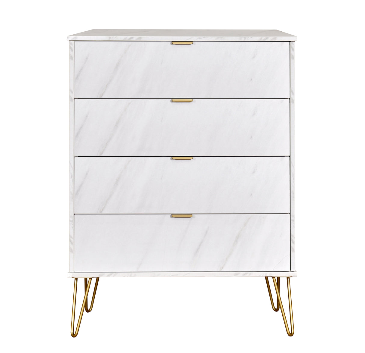 Hong Kong 4 Drawer Chest with Gold Hairpin Legs