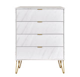 Hong Kong 4 Drawer Chest with Gold Hairpin Legs