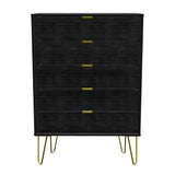 Hong Kong 5 Drawer Chest with Gold Hairpin Legs